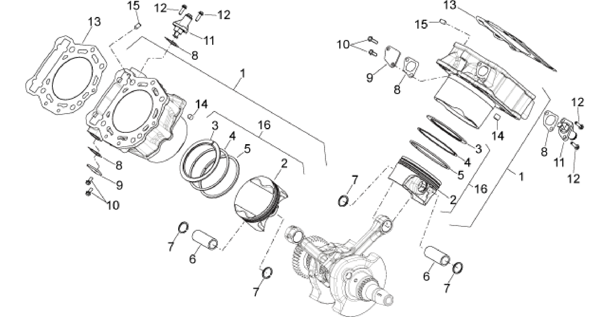 Cylinder with piston