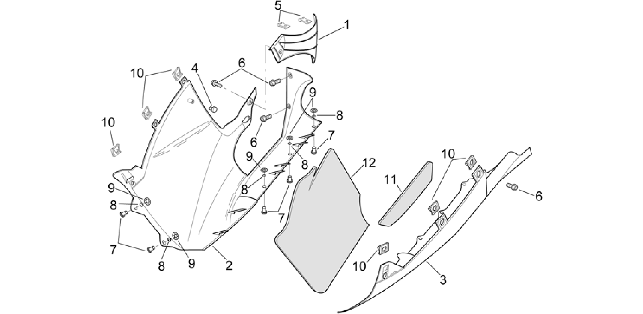Central body - Lower fairings