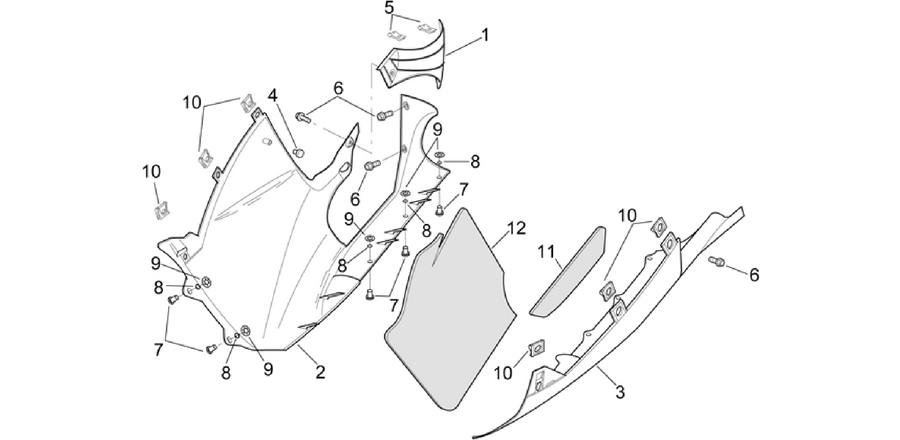 Central body - Lower fairings