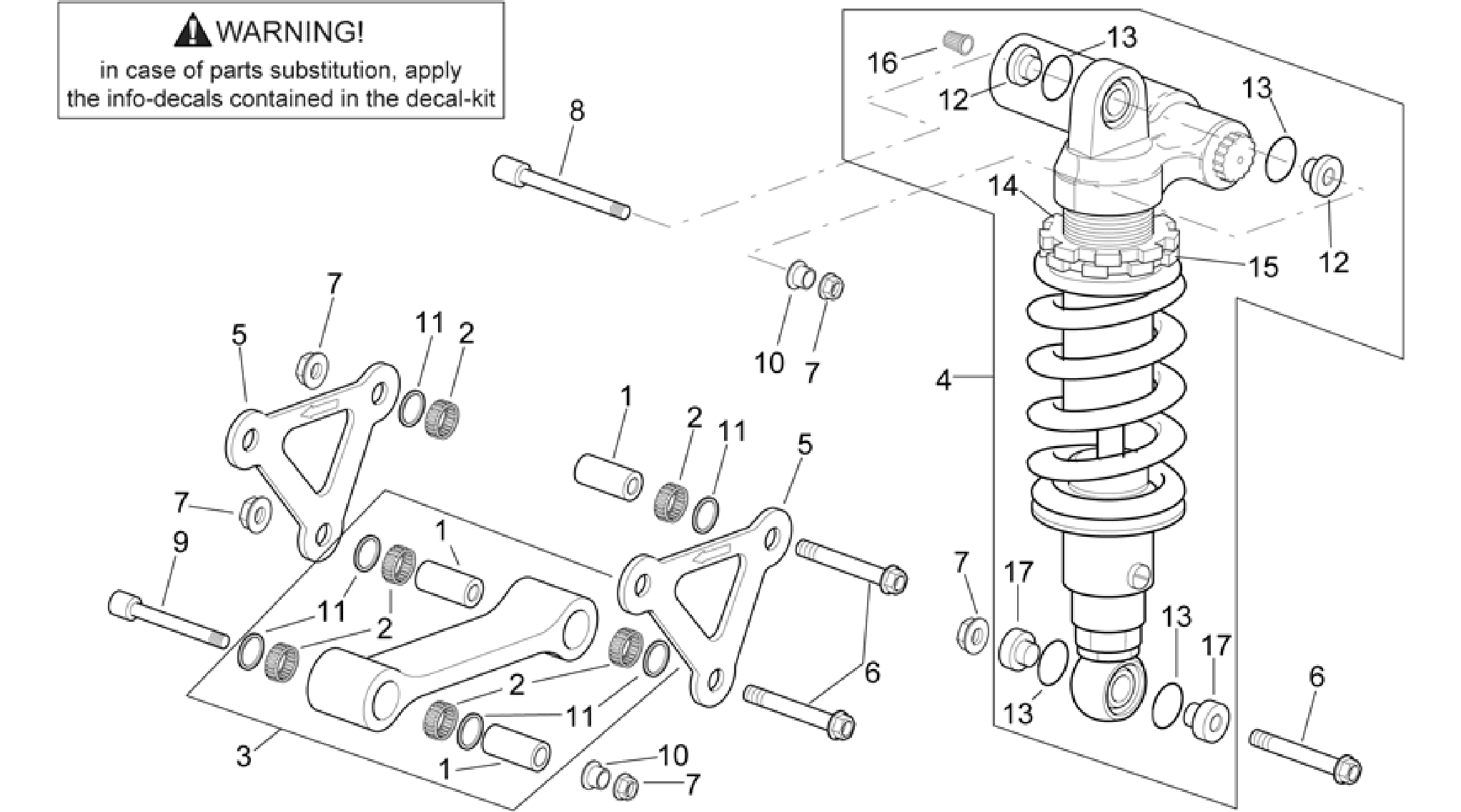 Connecting rod - rear shock abs.