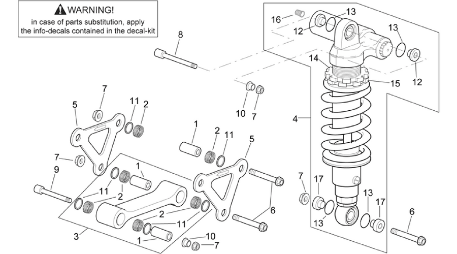 Connecting rod - rear shock abs.