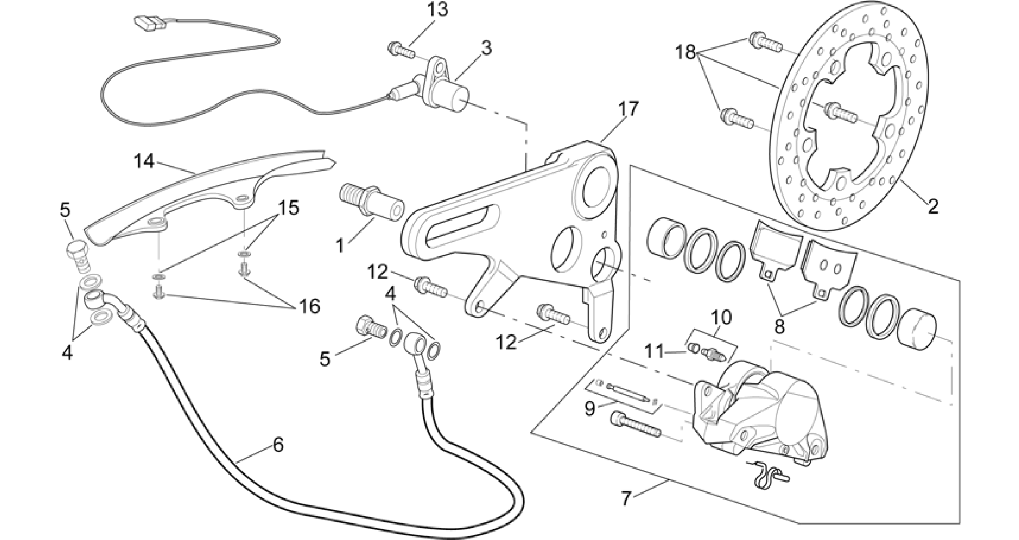Rear brake caliper