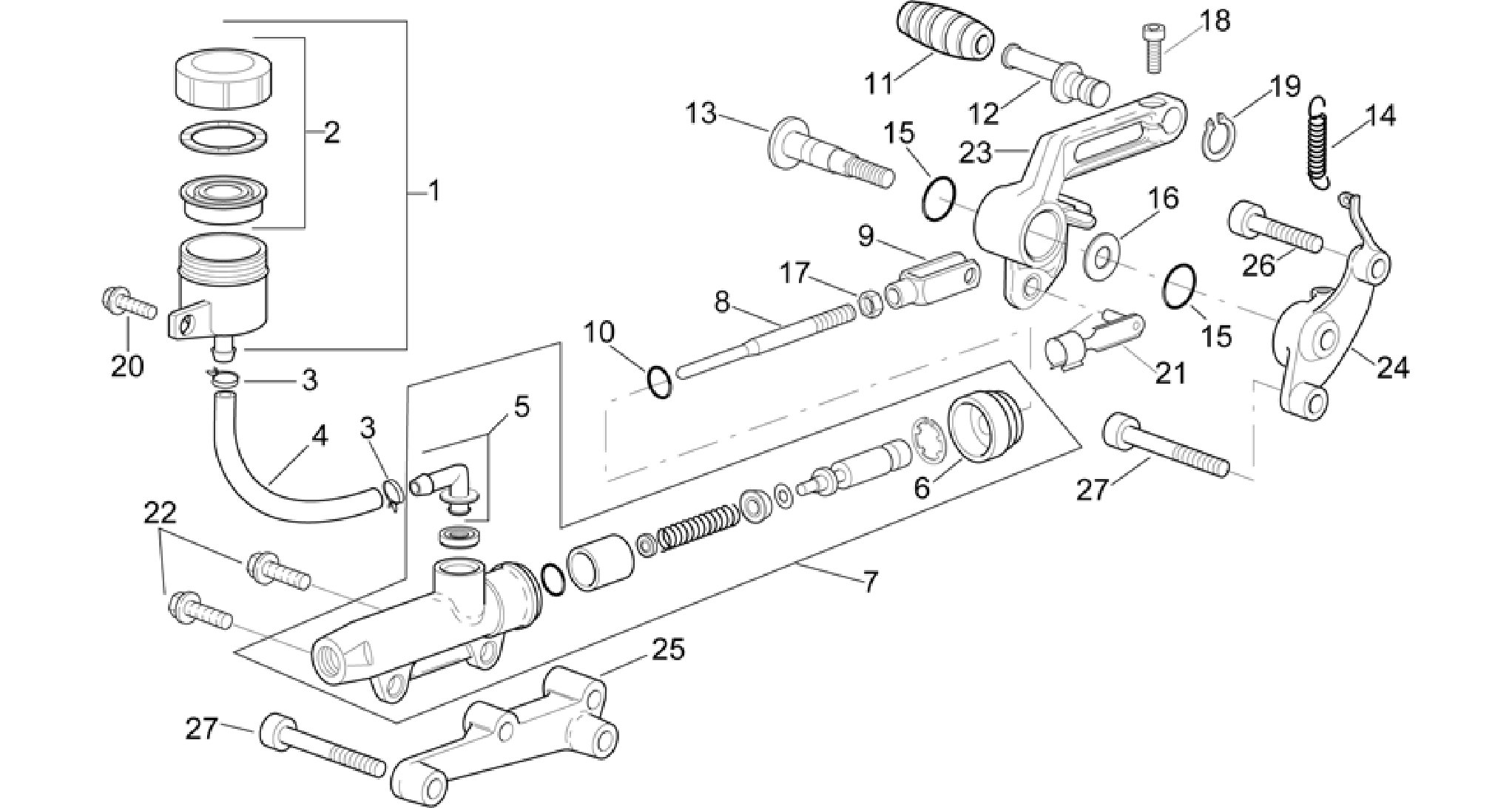Rear master cylinder