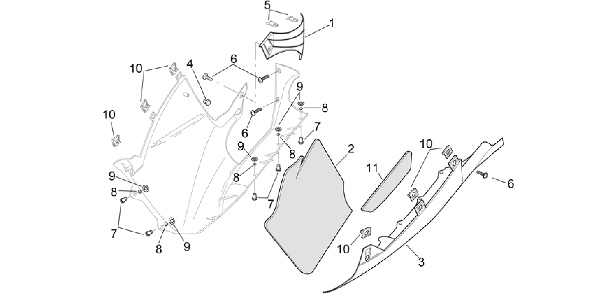 Central body - LH fairings
