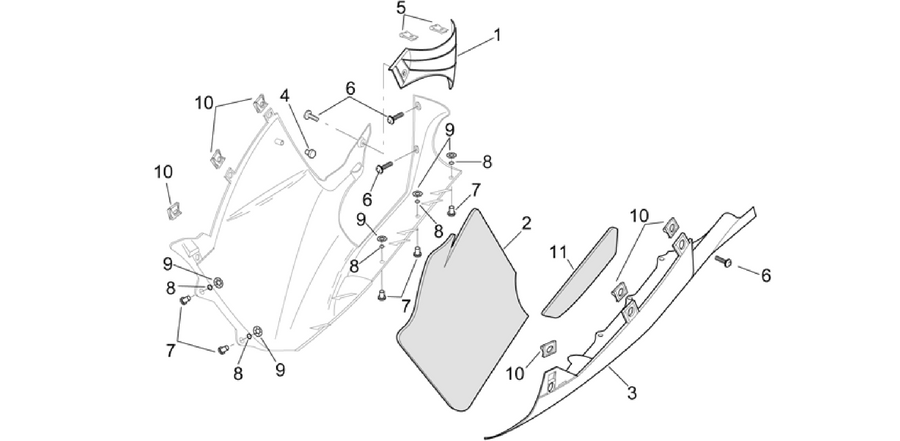 Central body - LH fairings
