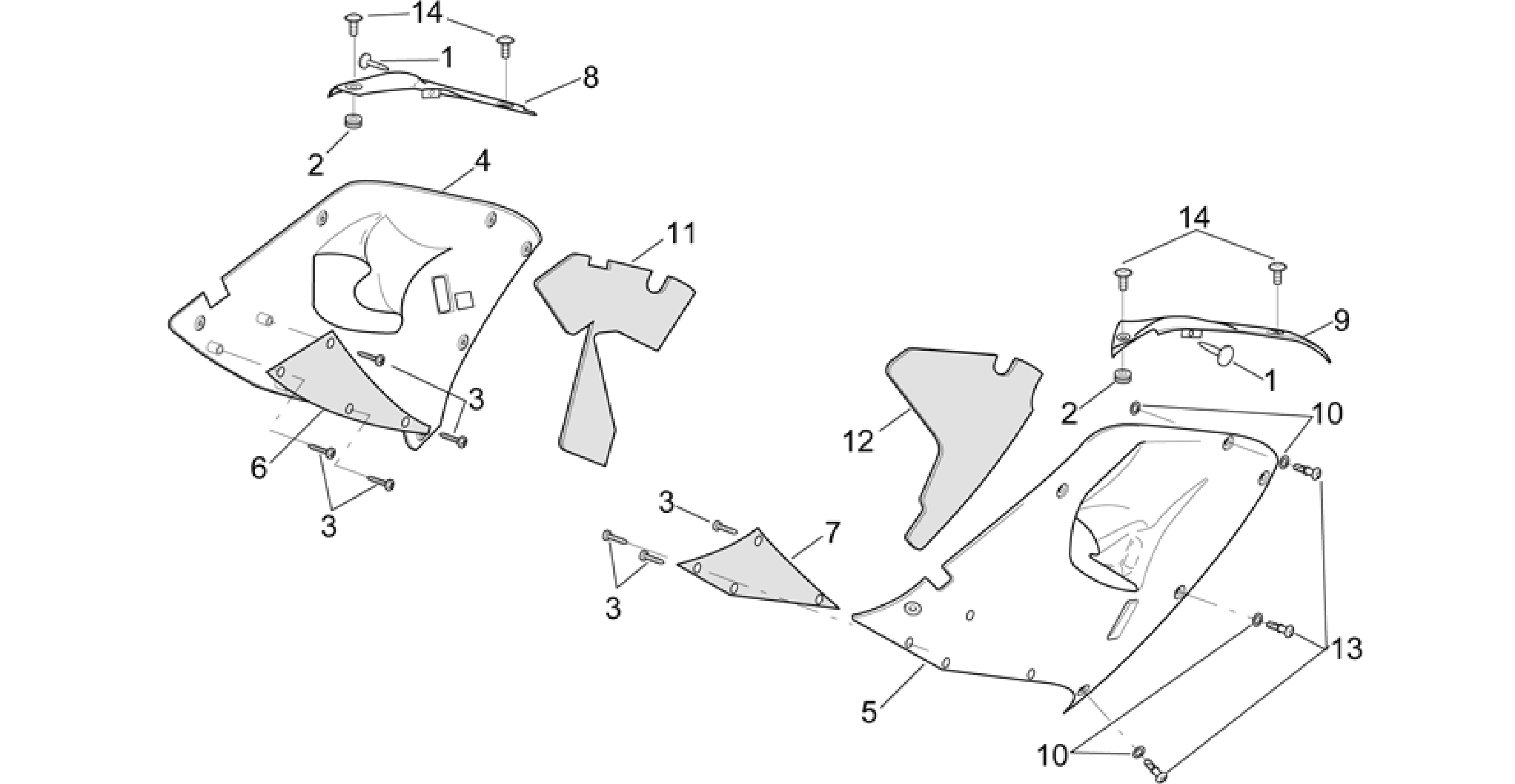Central body - Upper fairings
