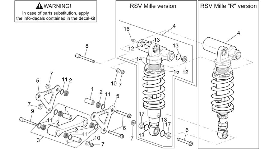 Connecting rod - rear shock abs.