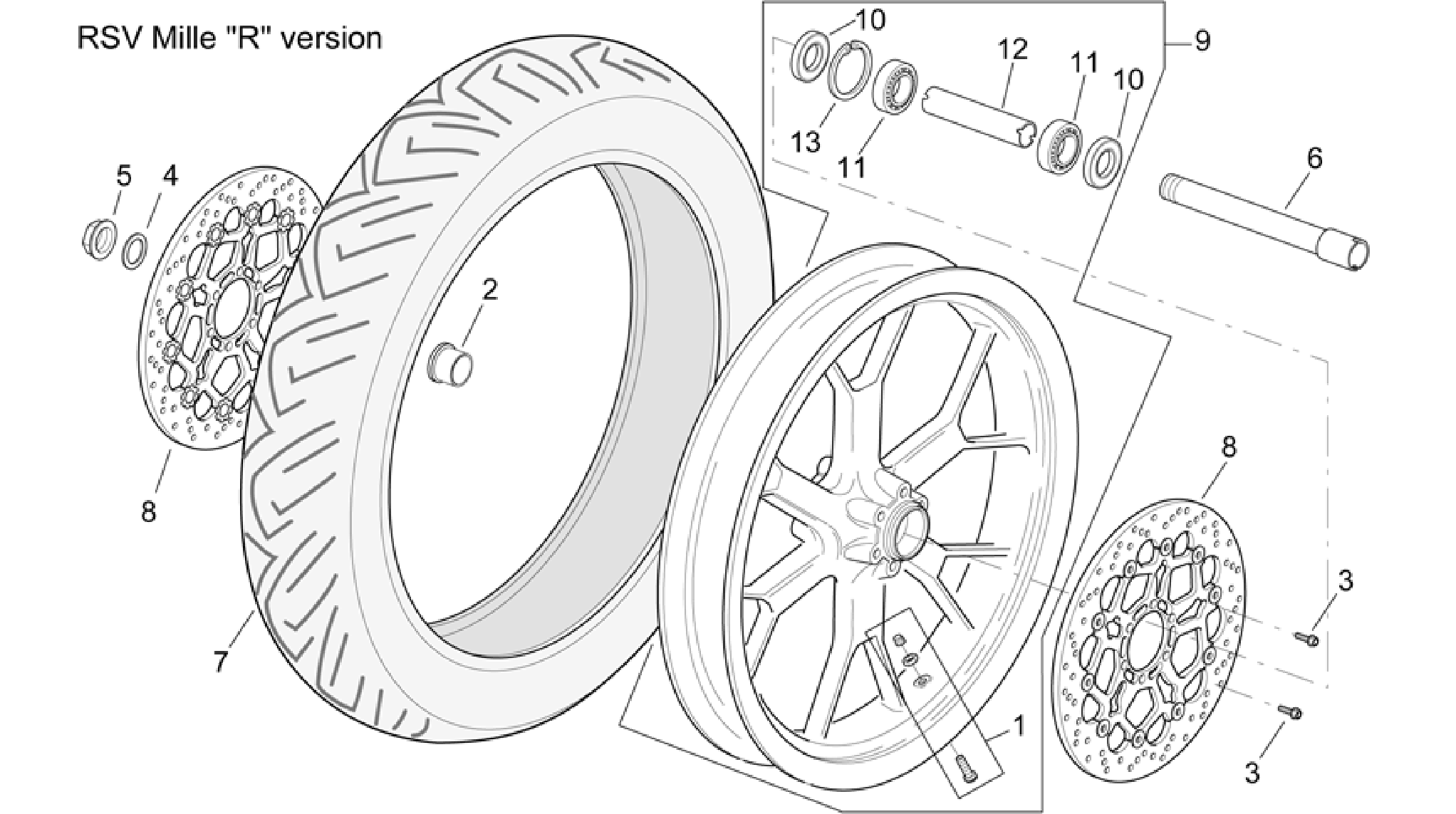 Front wheel RSV Mille "R" Version