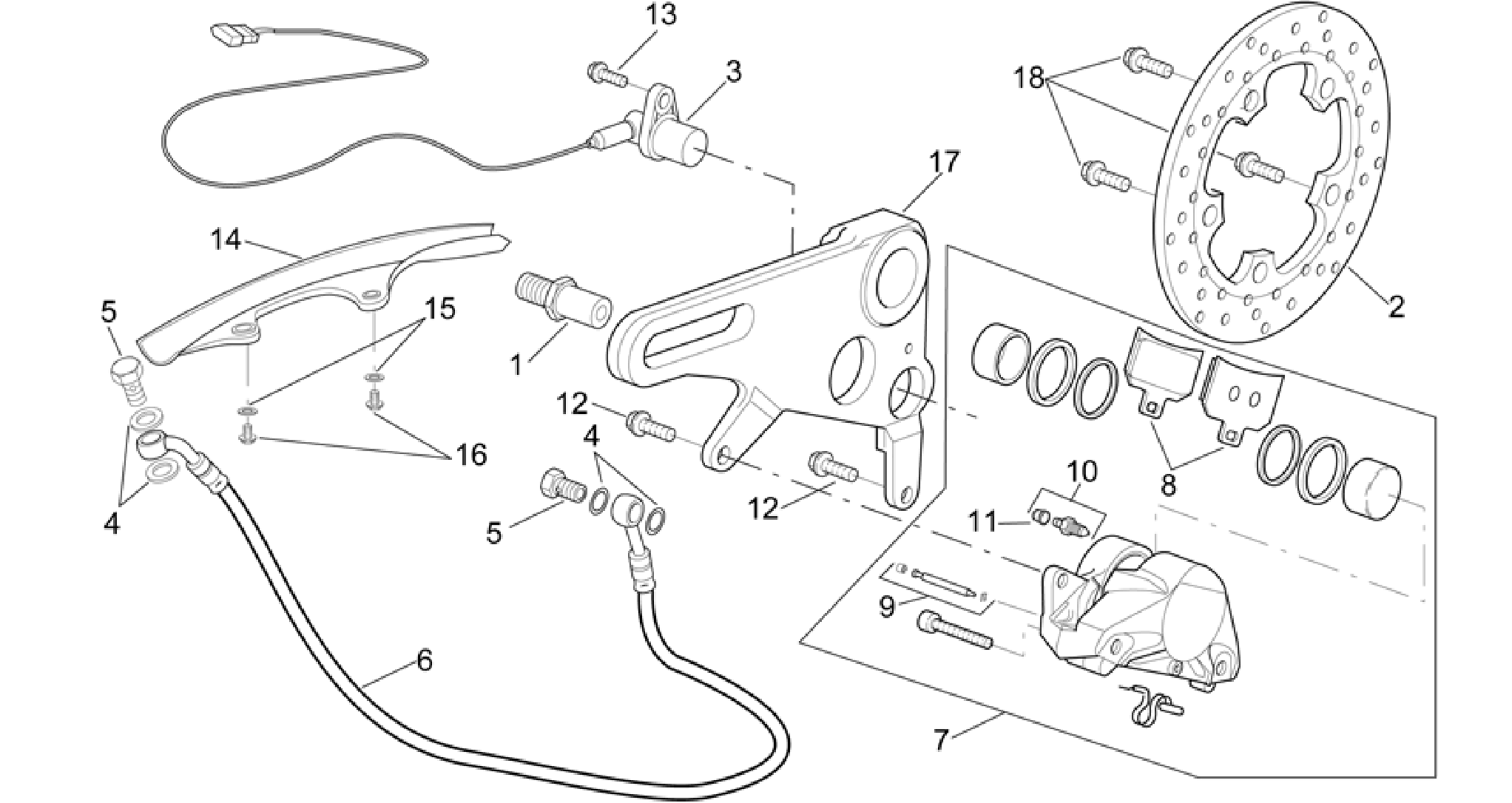 Rear brake caliper