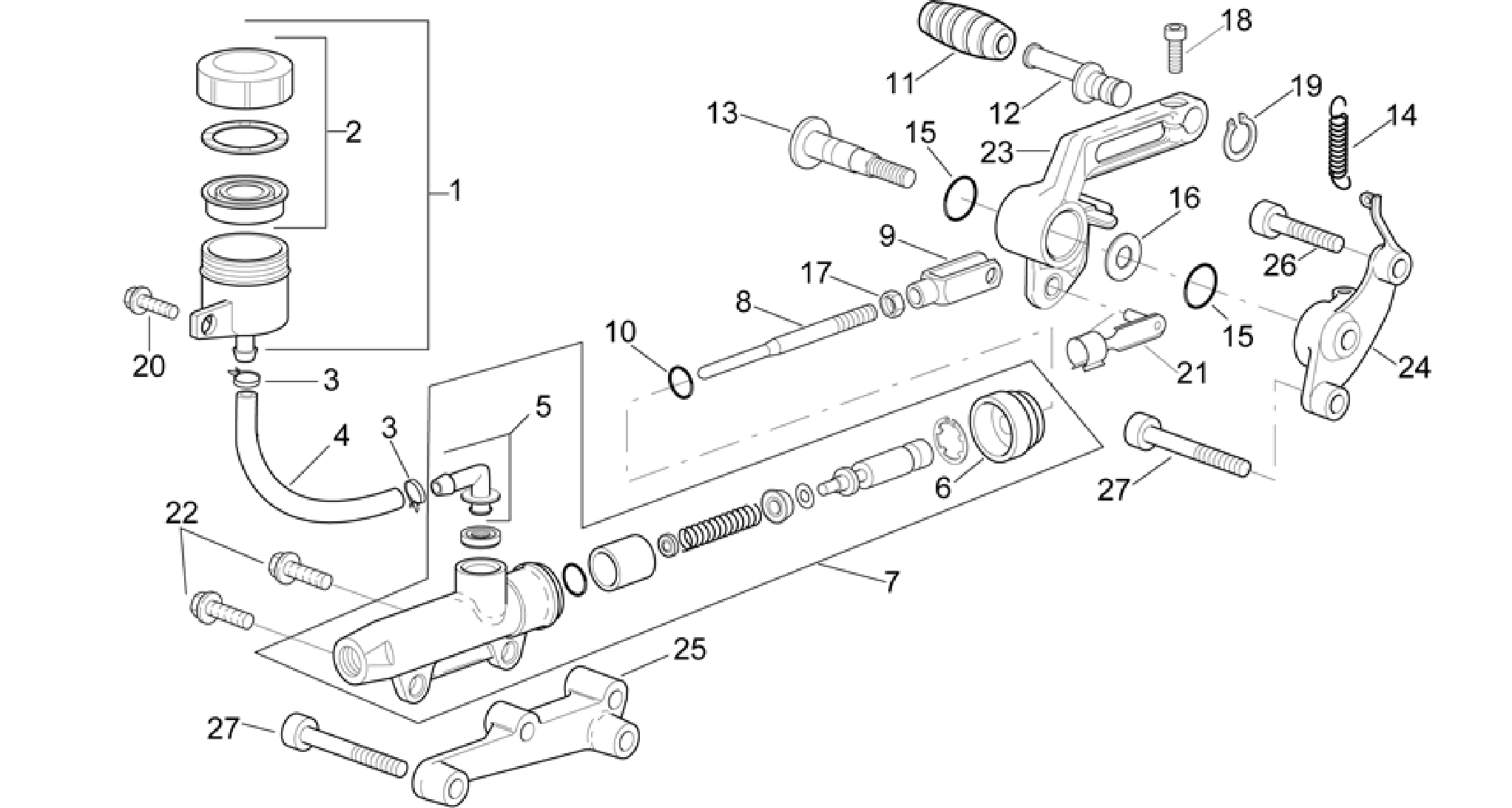 Rear master cylinder