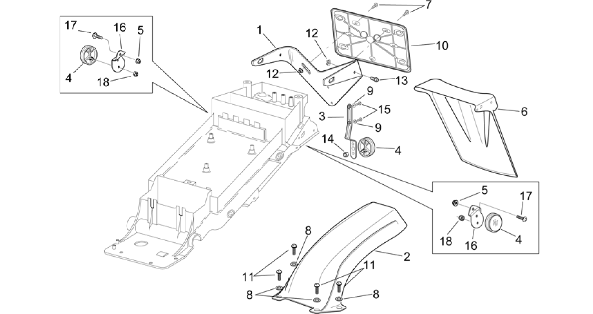 Rear mudguard