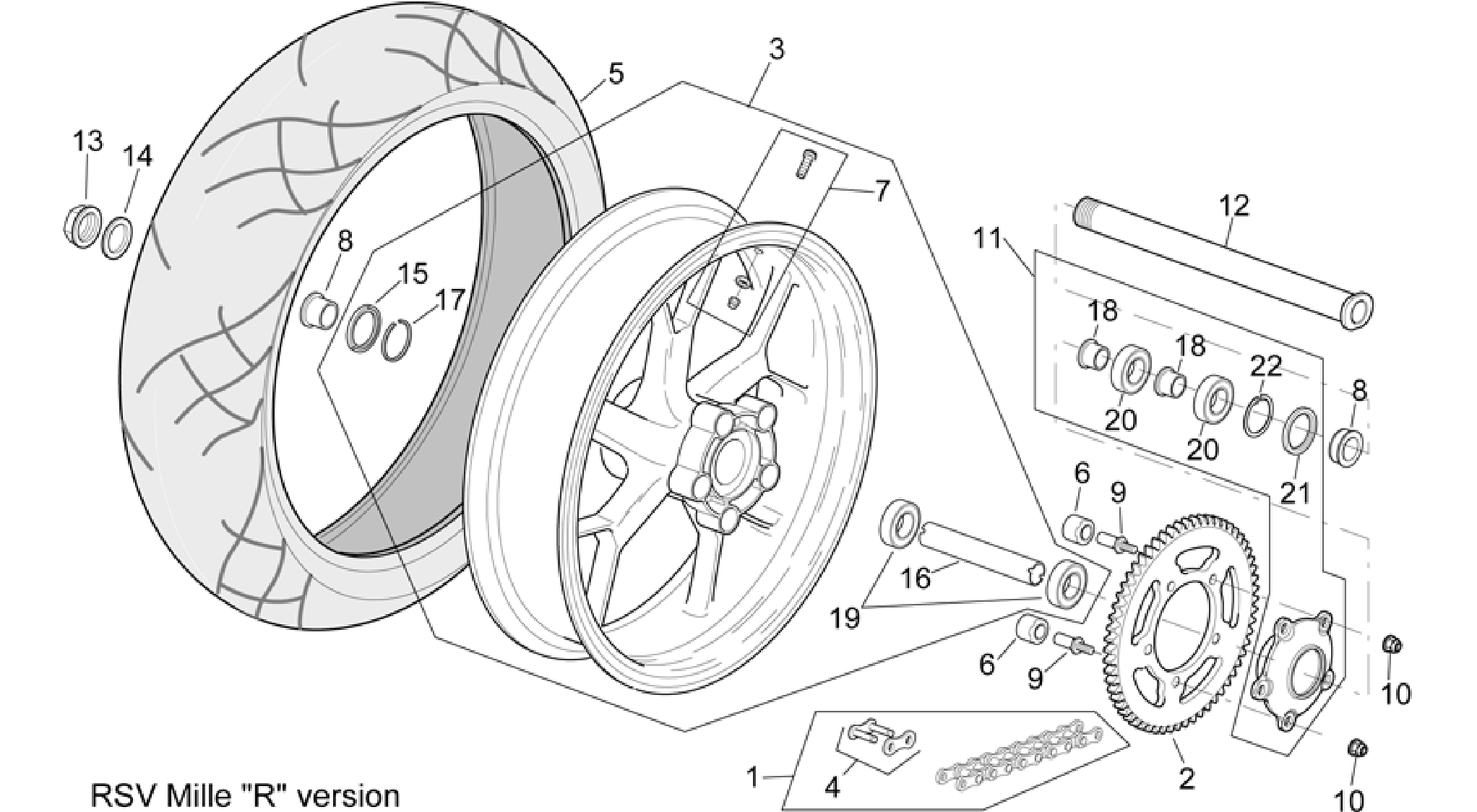 Rear wheel RSV Mille "R" Version