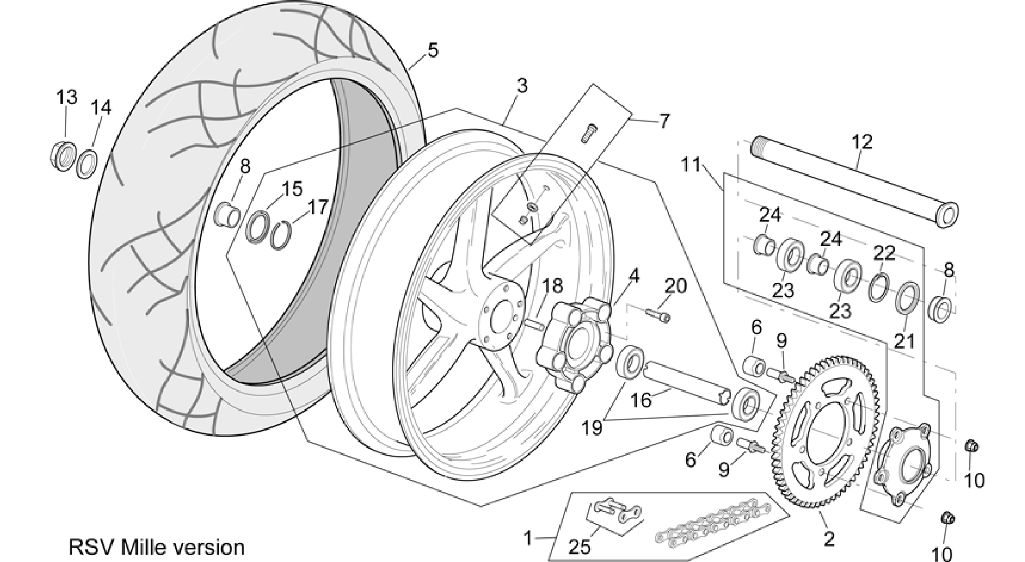 Rear wheel RSV Mille Version