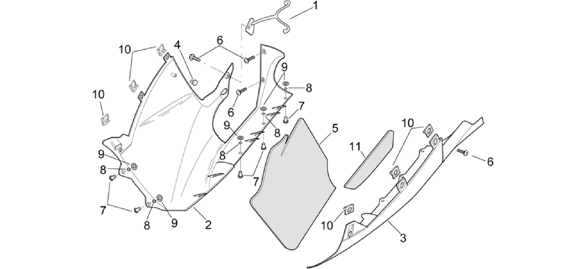 Central body - Lower fairings