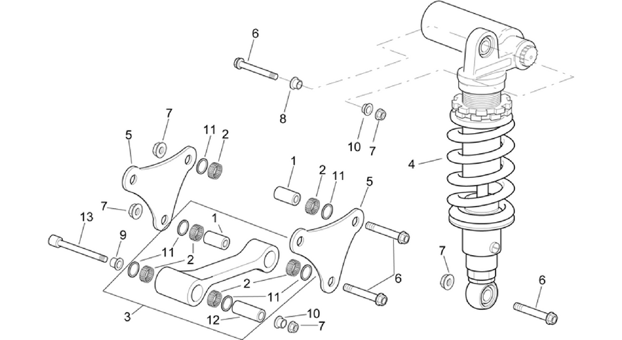 Connecting rod - rear shock abs.