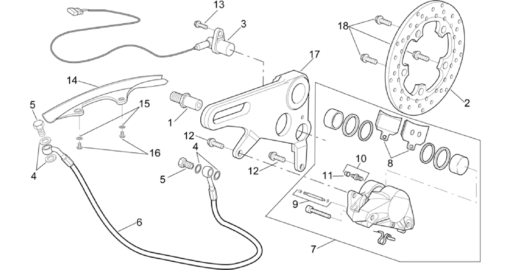 Rear brake caliper