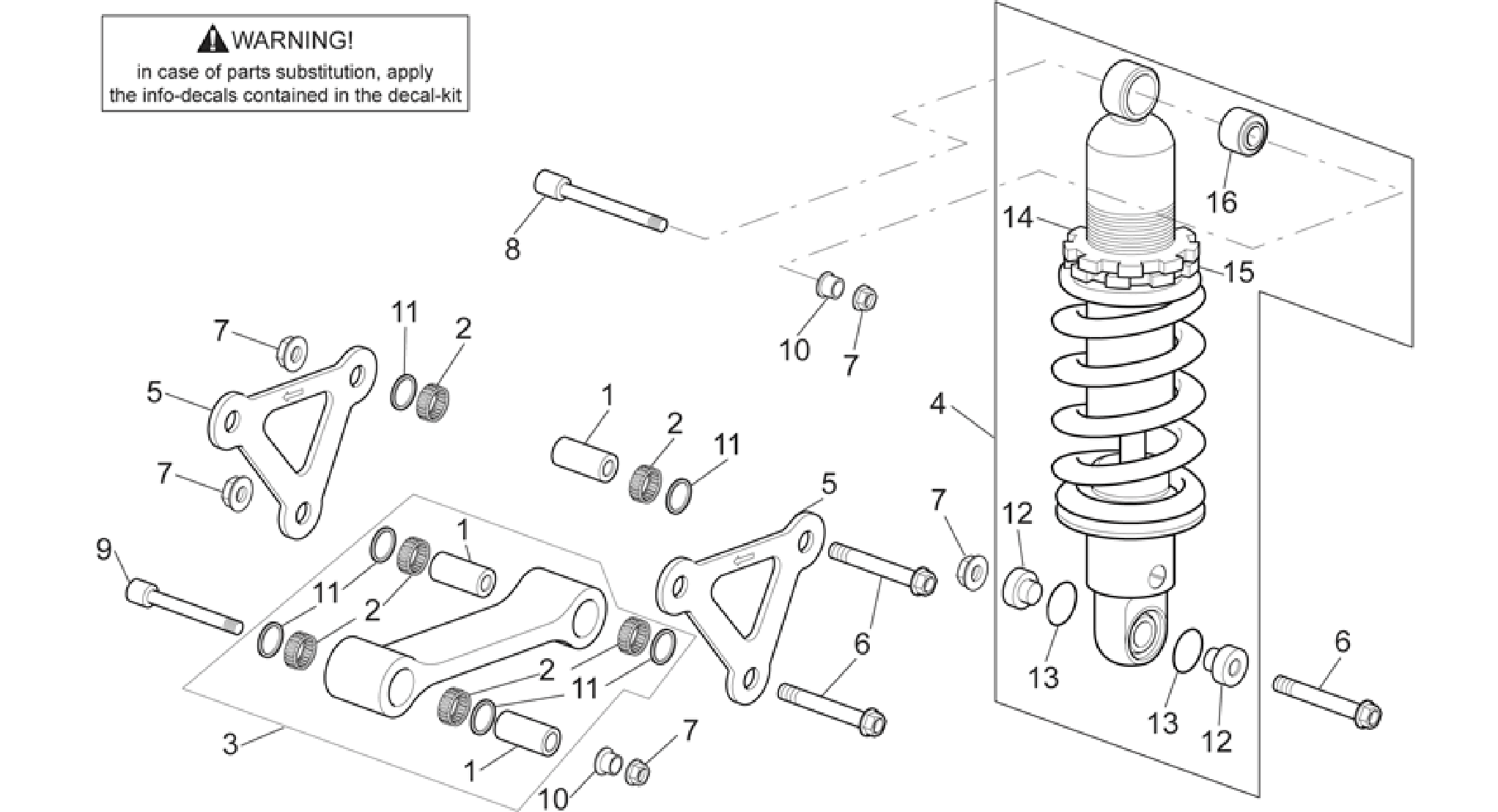 Connecting rod - rear shock abs.