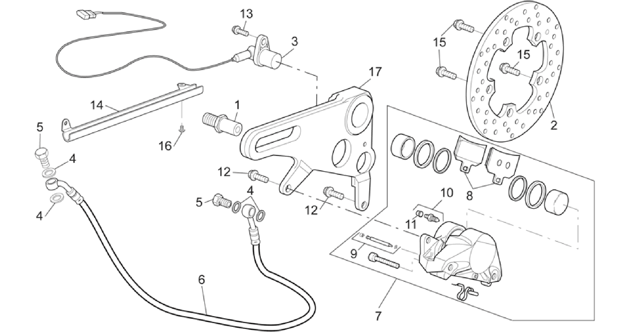 Rear brake caliper
