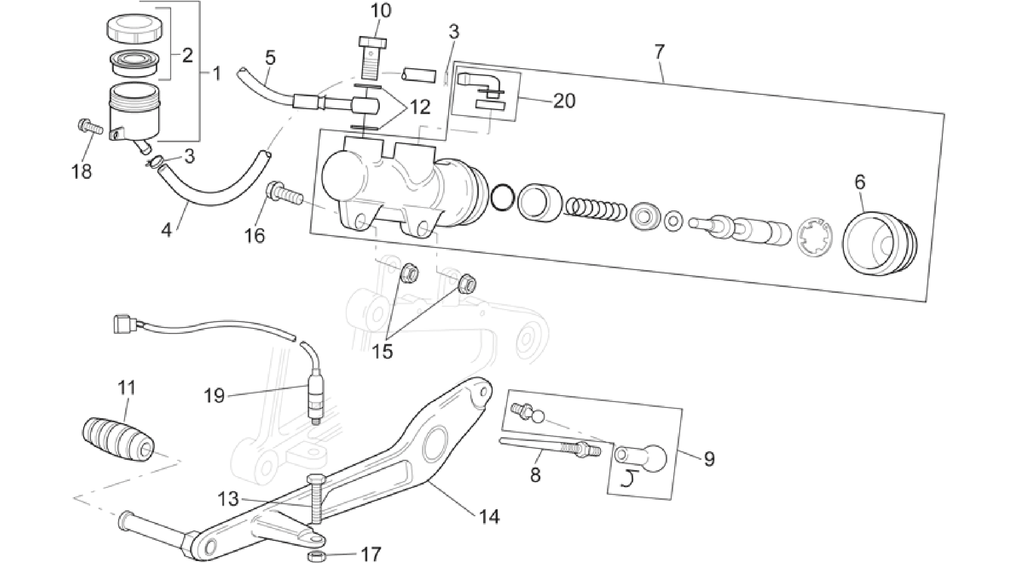 Rear master cylinder