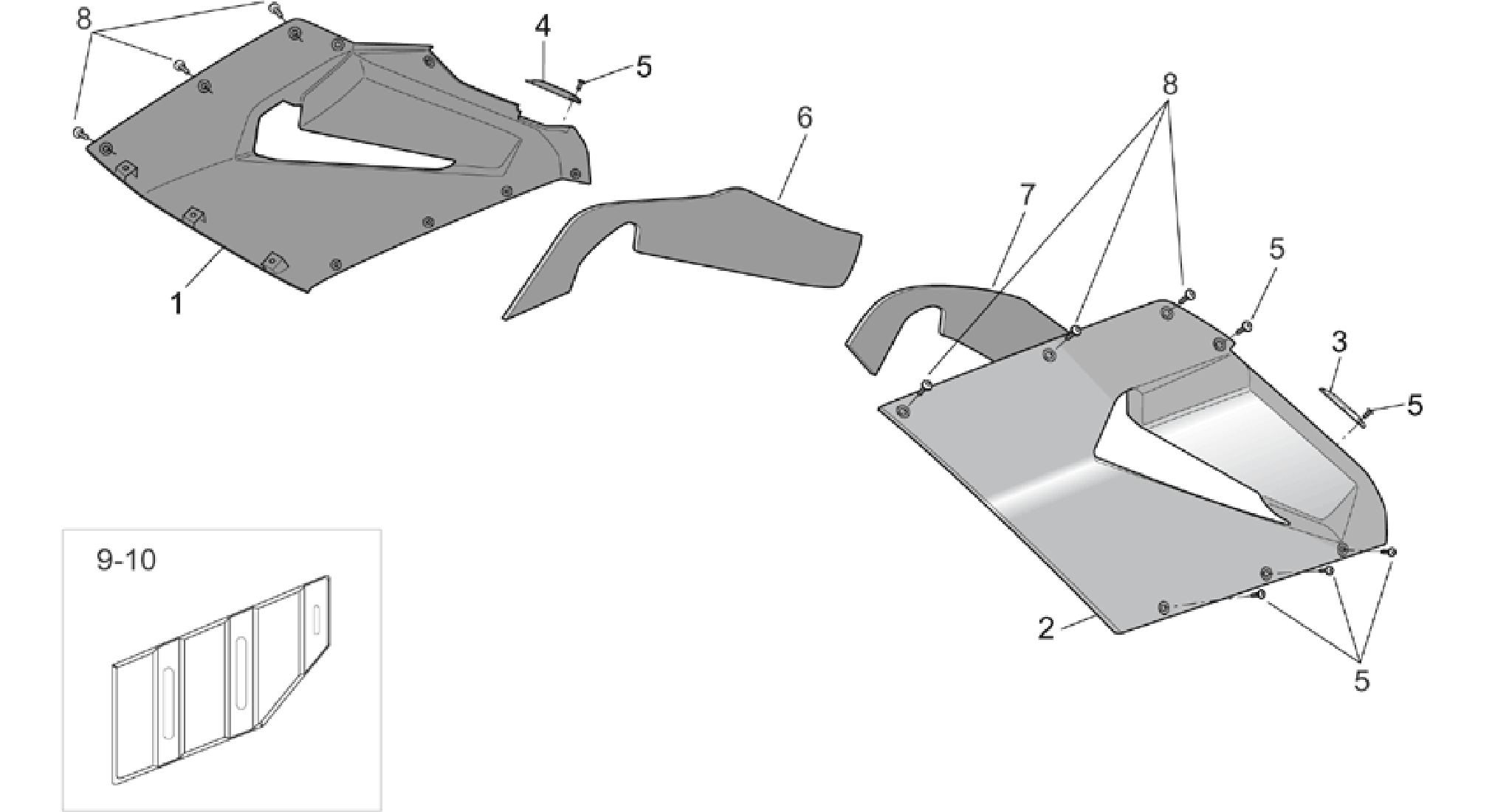 Central body - Upper fairings