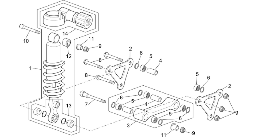 Connecting rod - rear shock abs.
