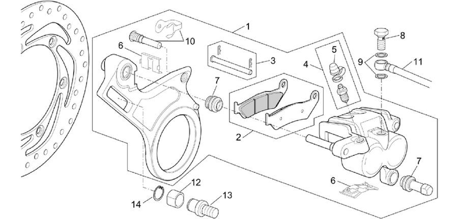 Rear brake caliper