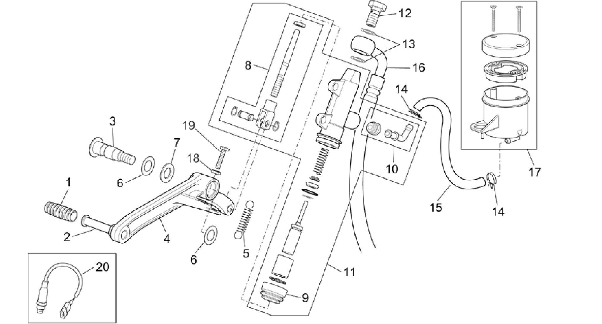 Rear master cylinder