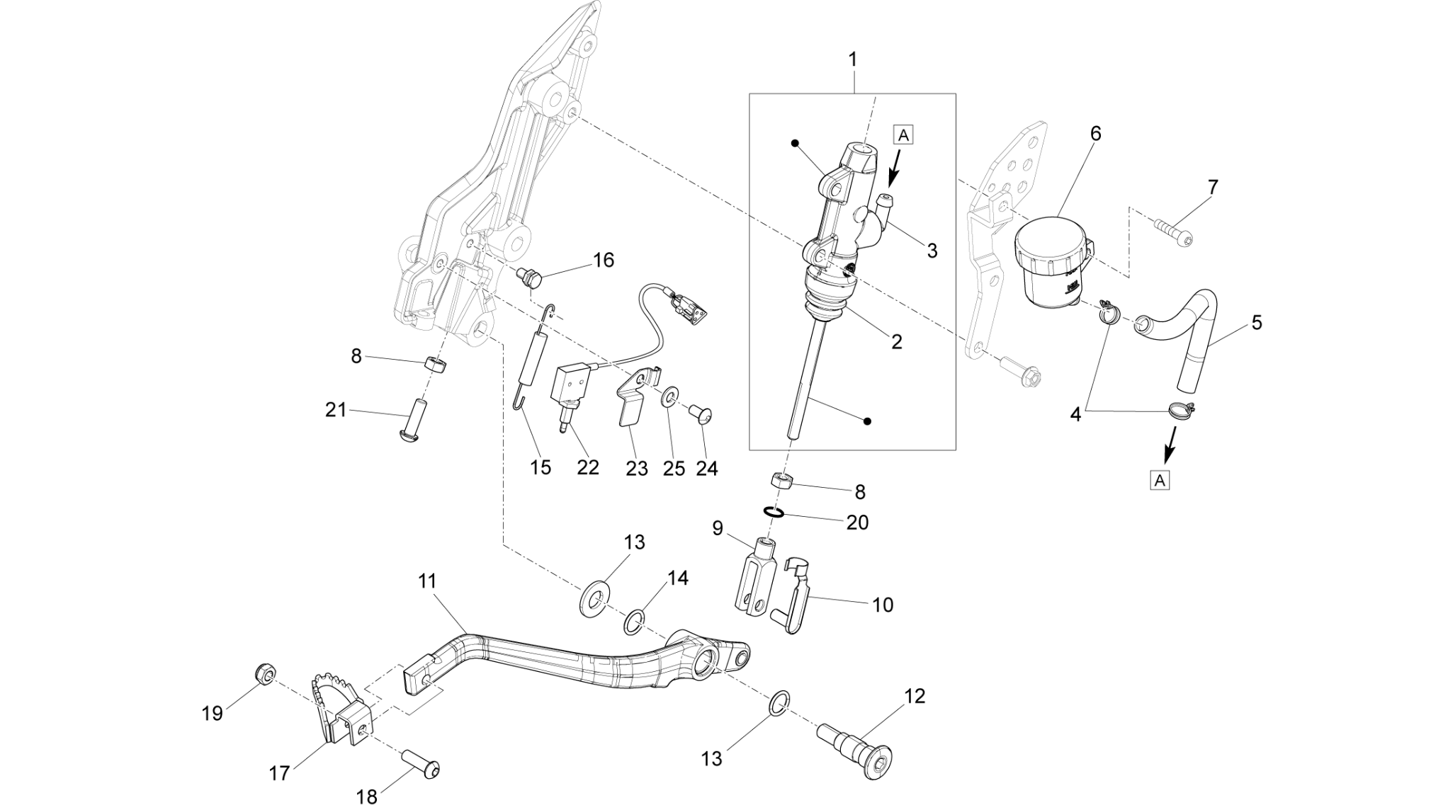 Rear master cylinder