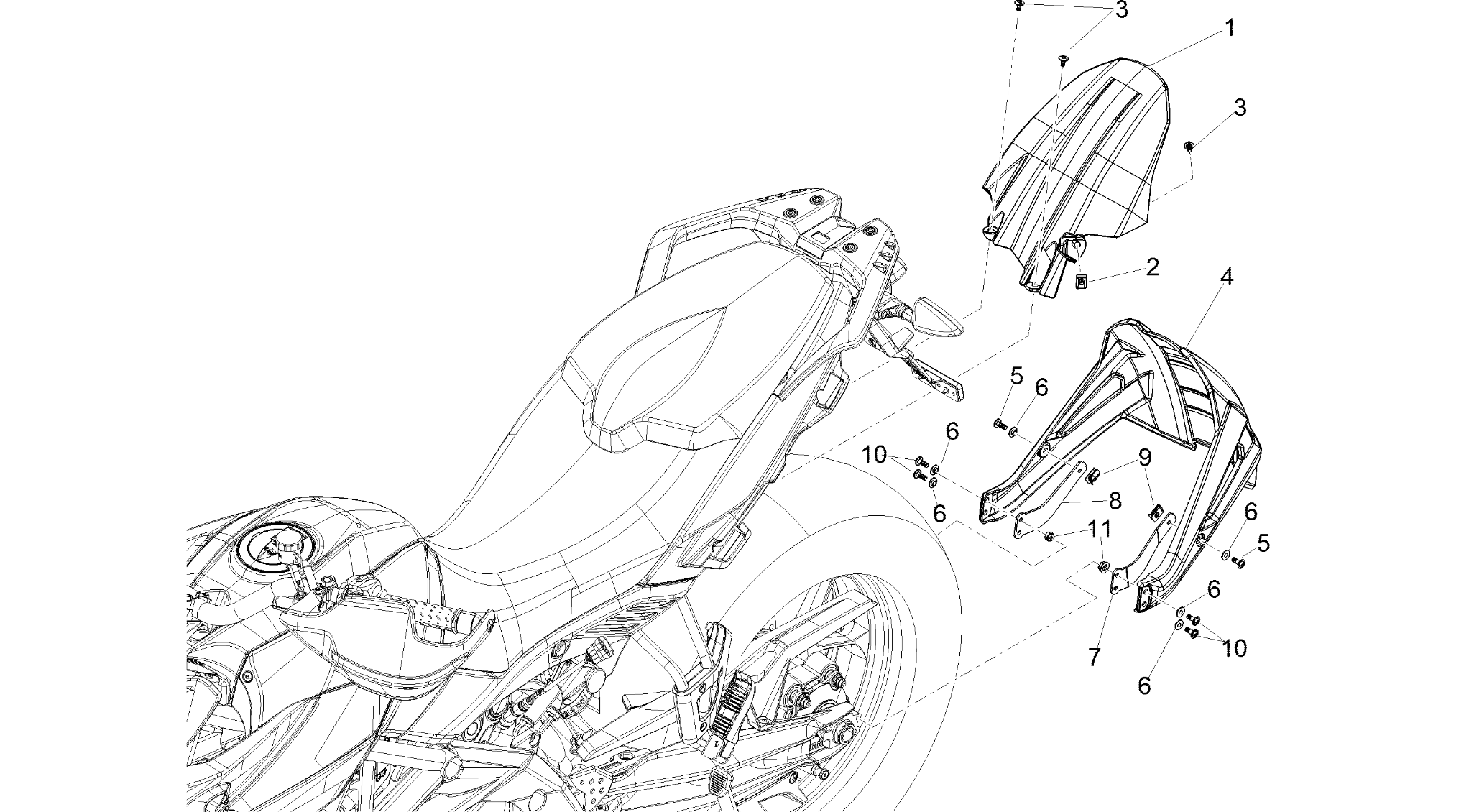 Rear mudguard