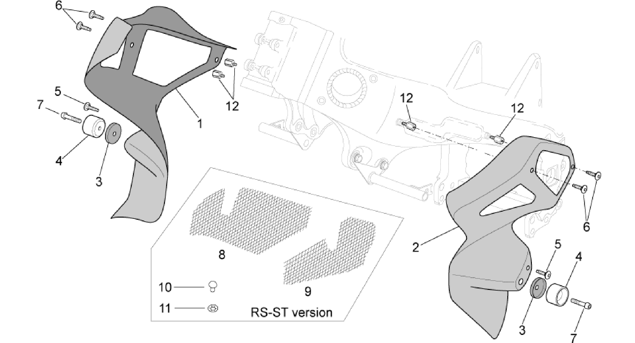 Central body - Upper fairings