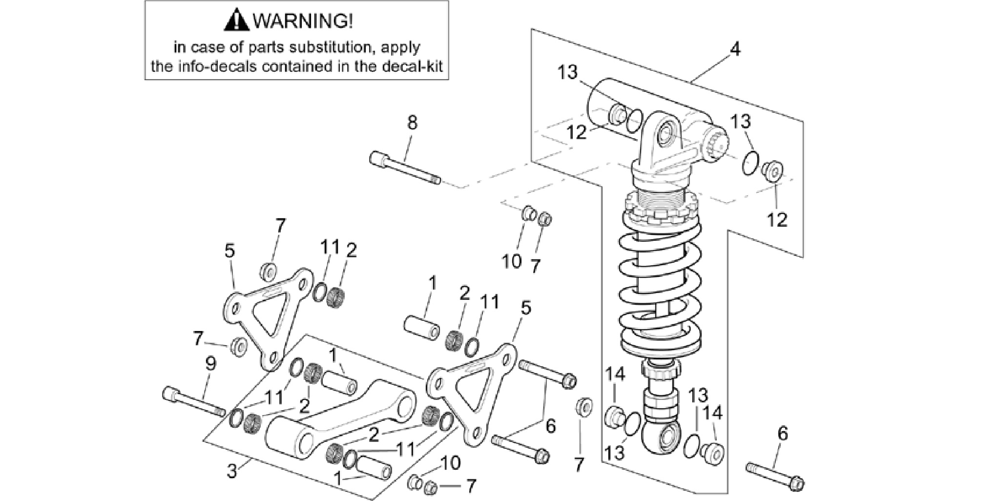 Connecting rod - rear shock abs.