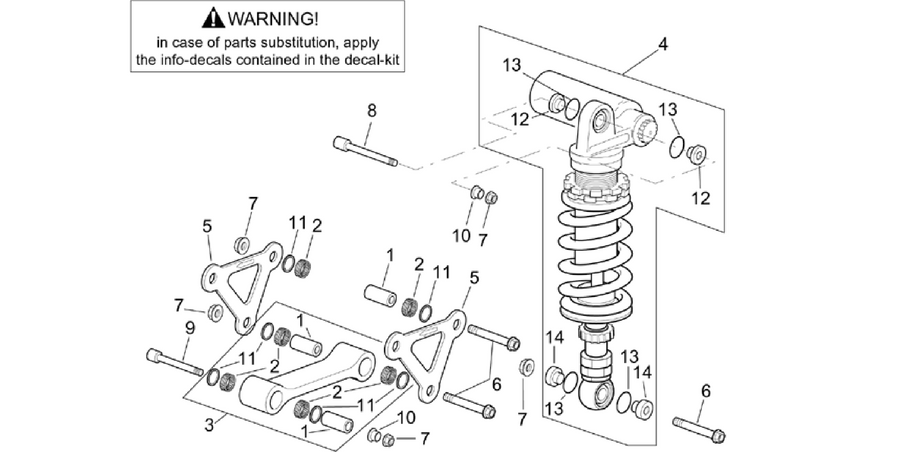 Connecting rod - rear shock abs.