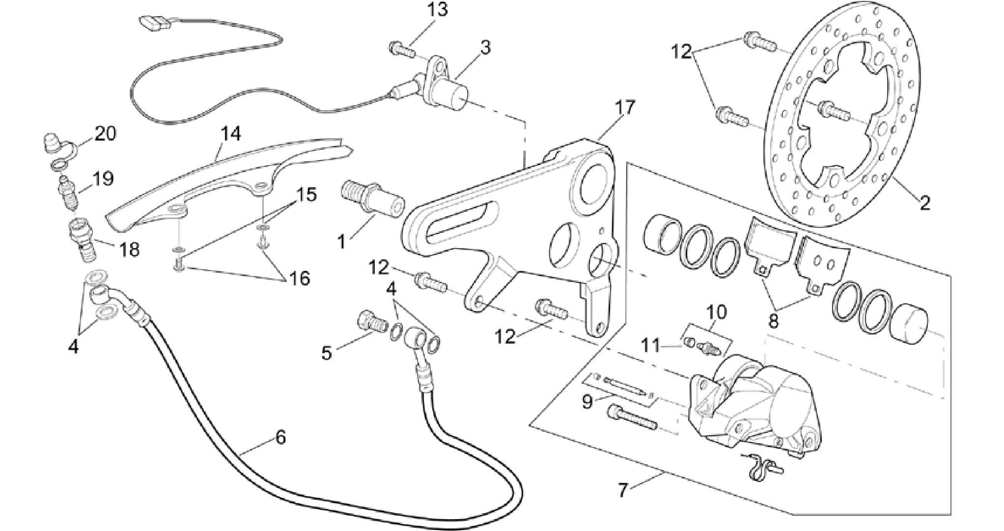 Rear brake caliper