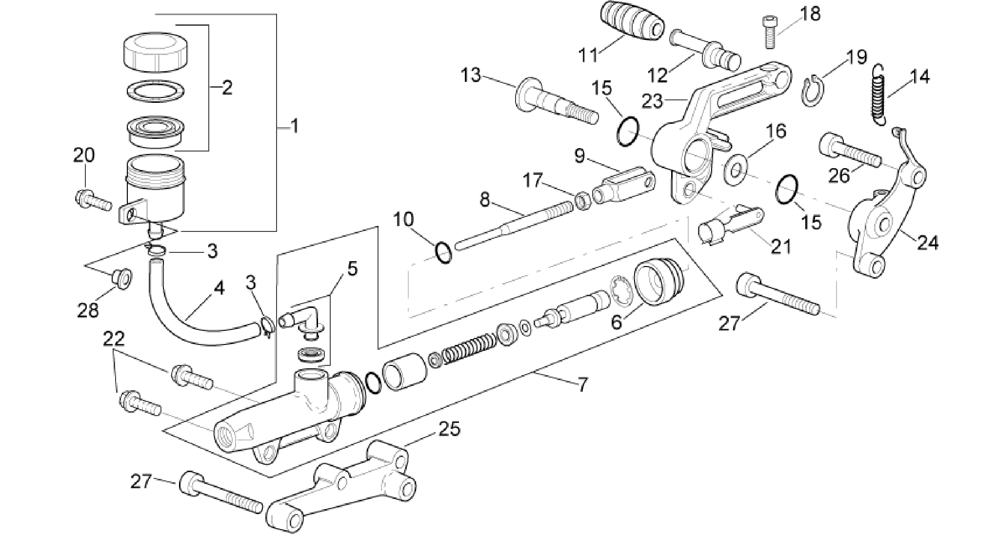 Rear master cylinder