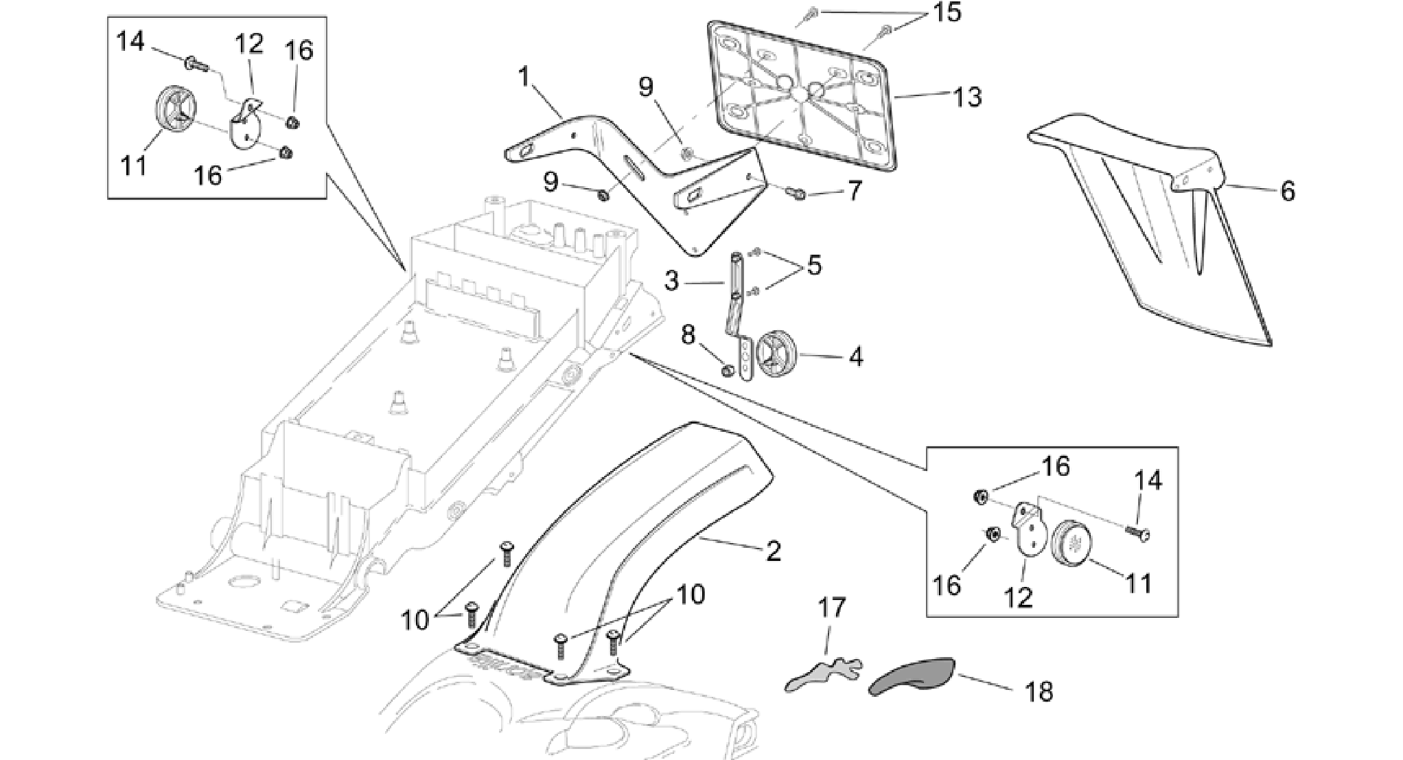 Rear mudguard