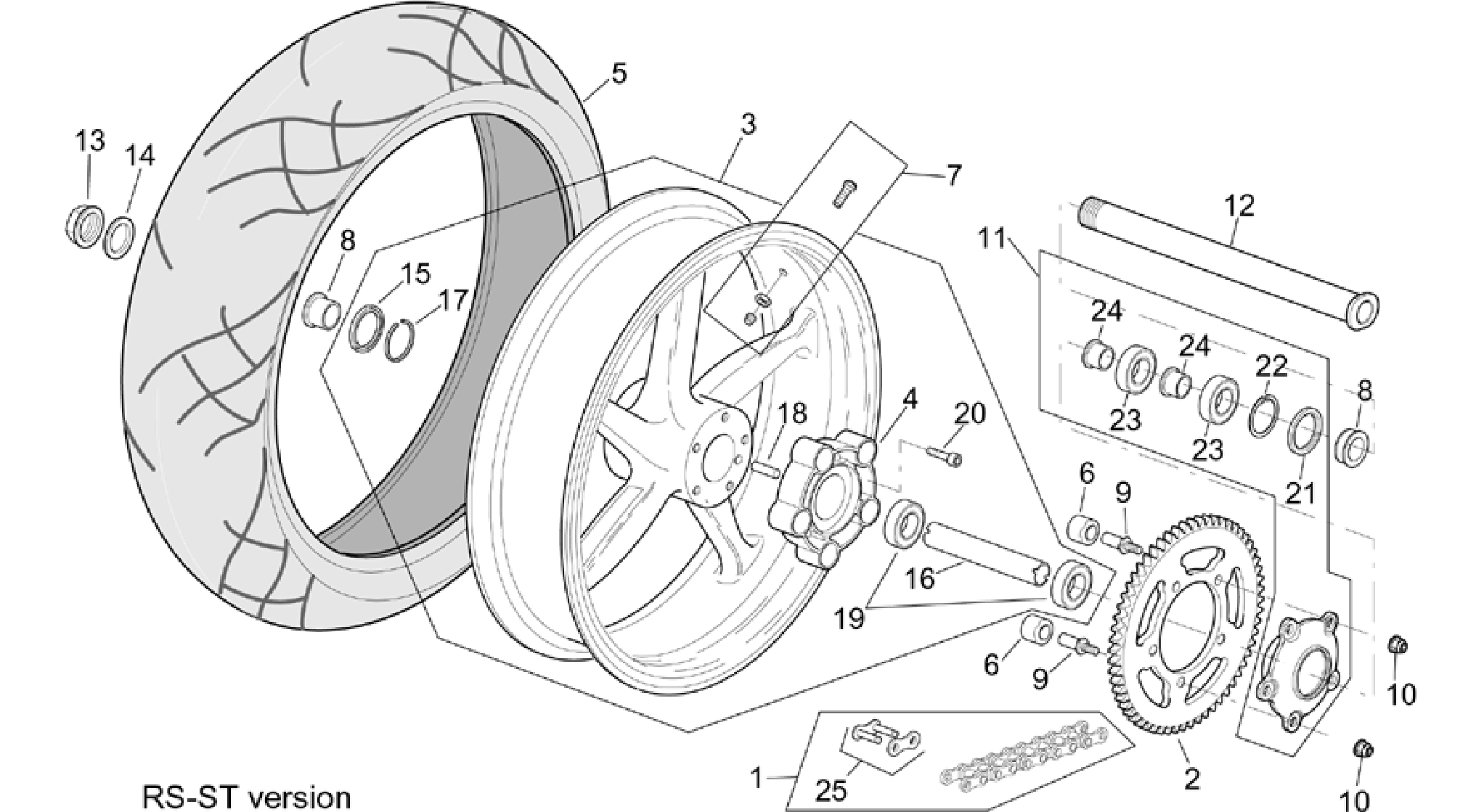 ST-RS version rear wheel