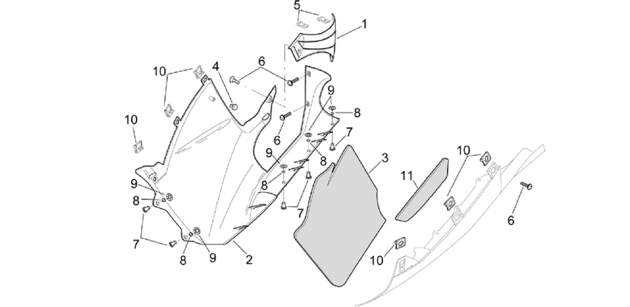 Central body - RH fairings