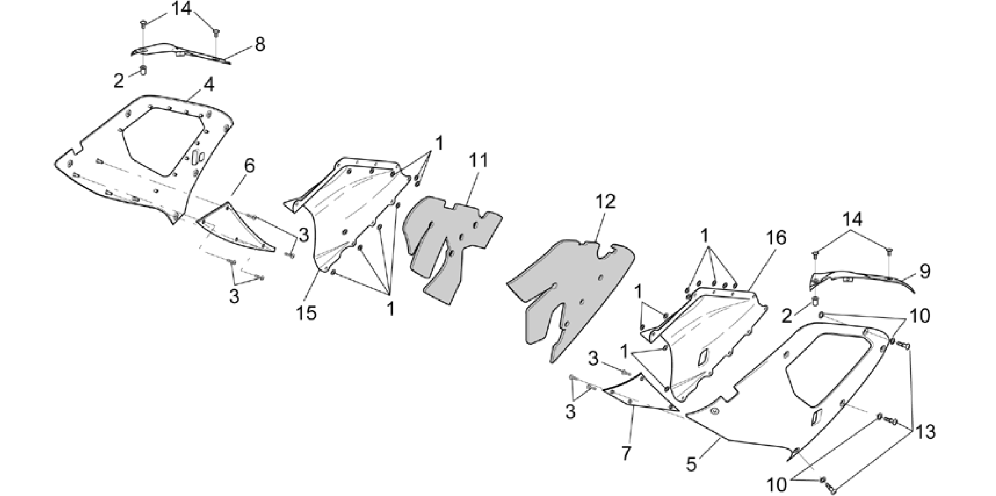 Central body - Upper fairings