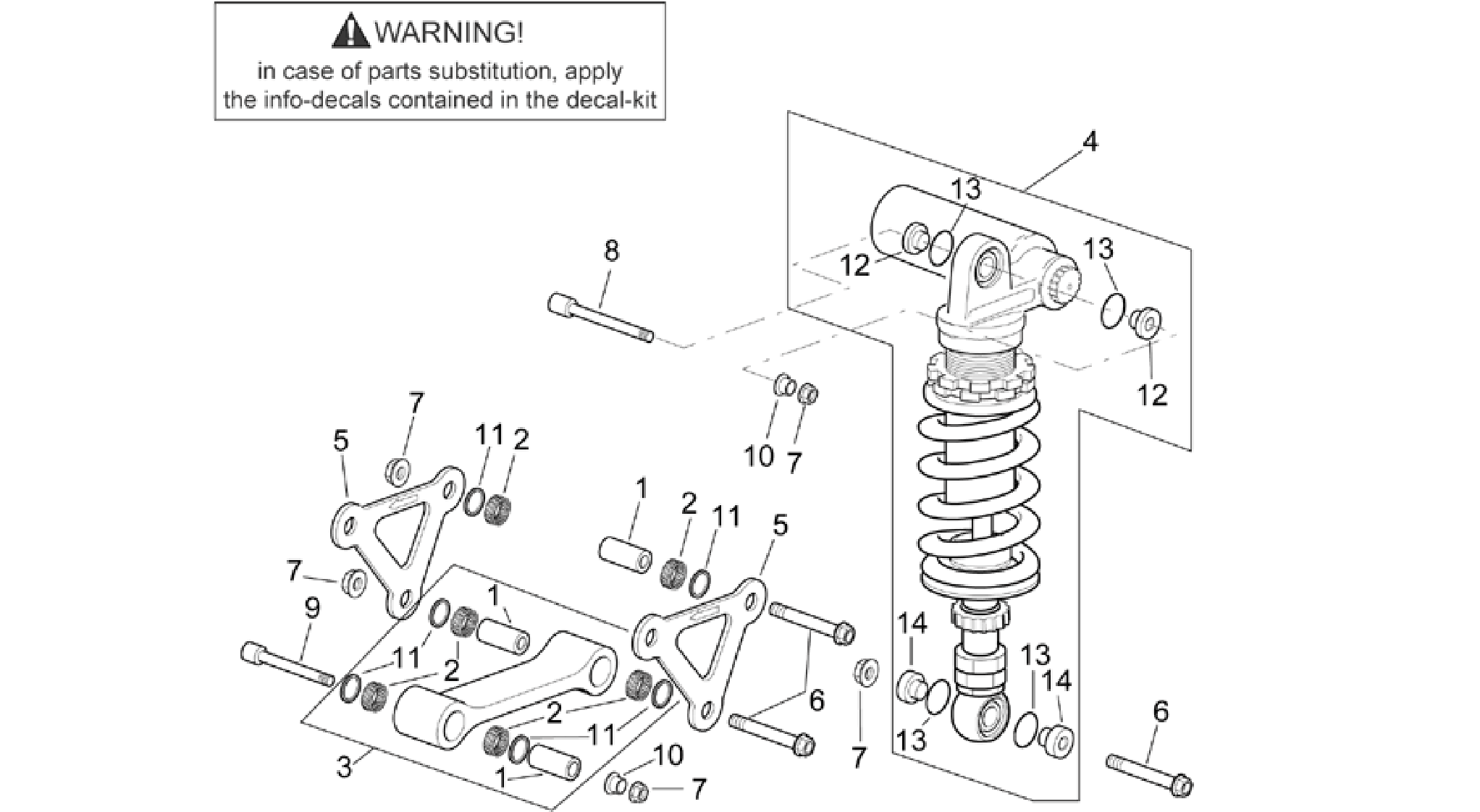 Connecting rod - rear shock abs.