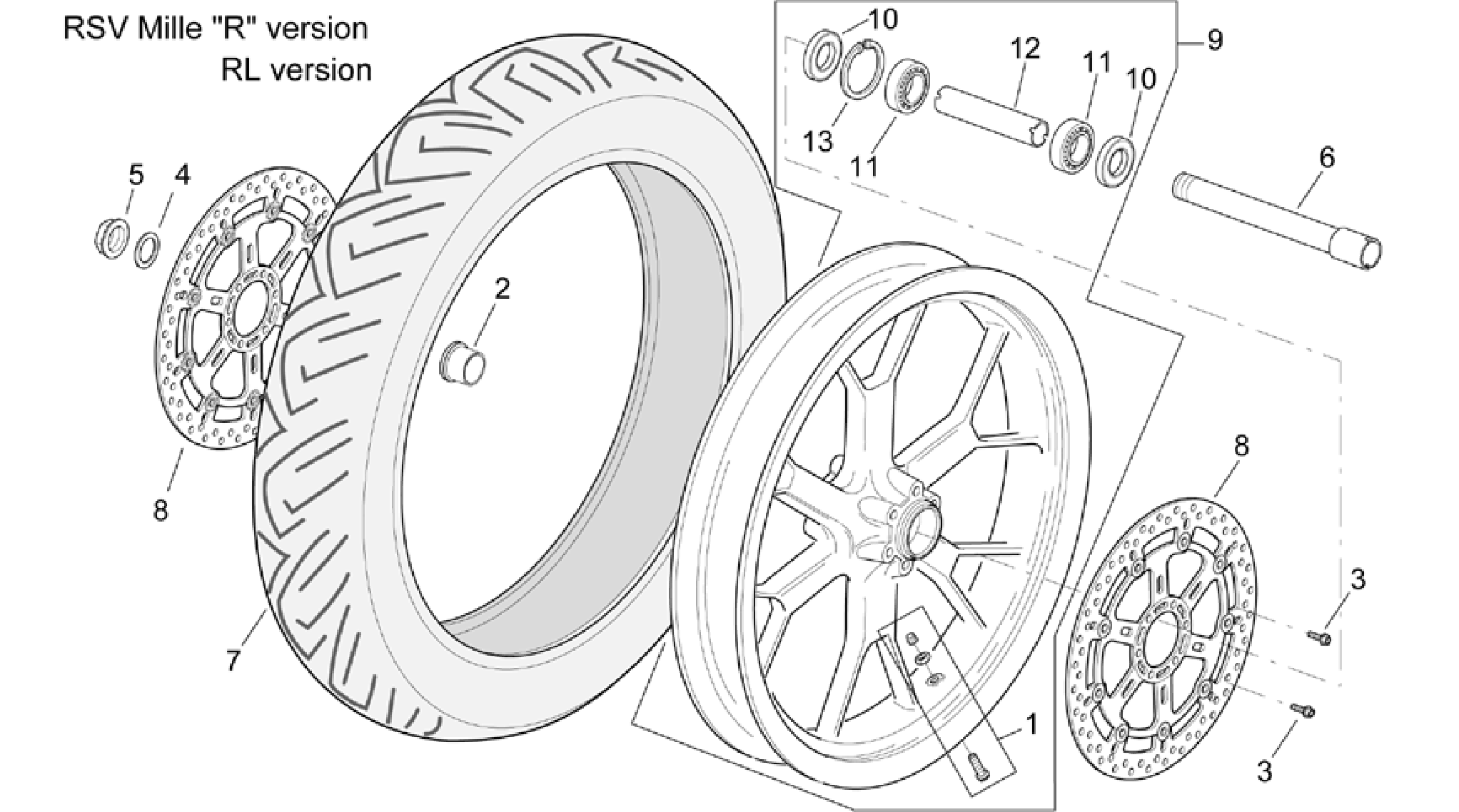 Front wheel RSV Mille "R" Version