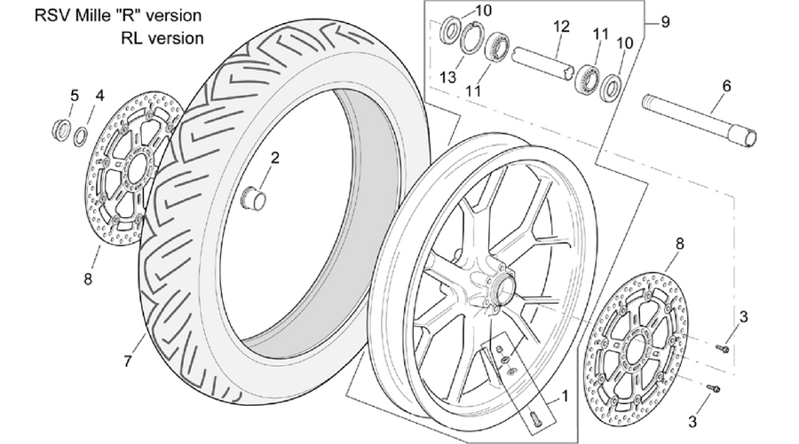 Front wheel RSV Mille "R" Version