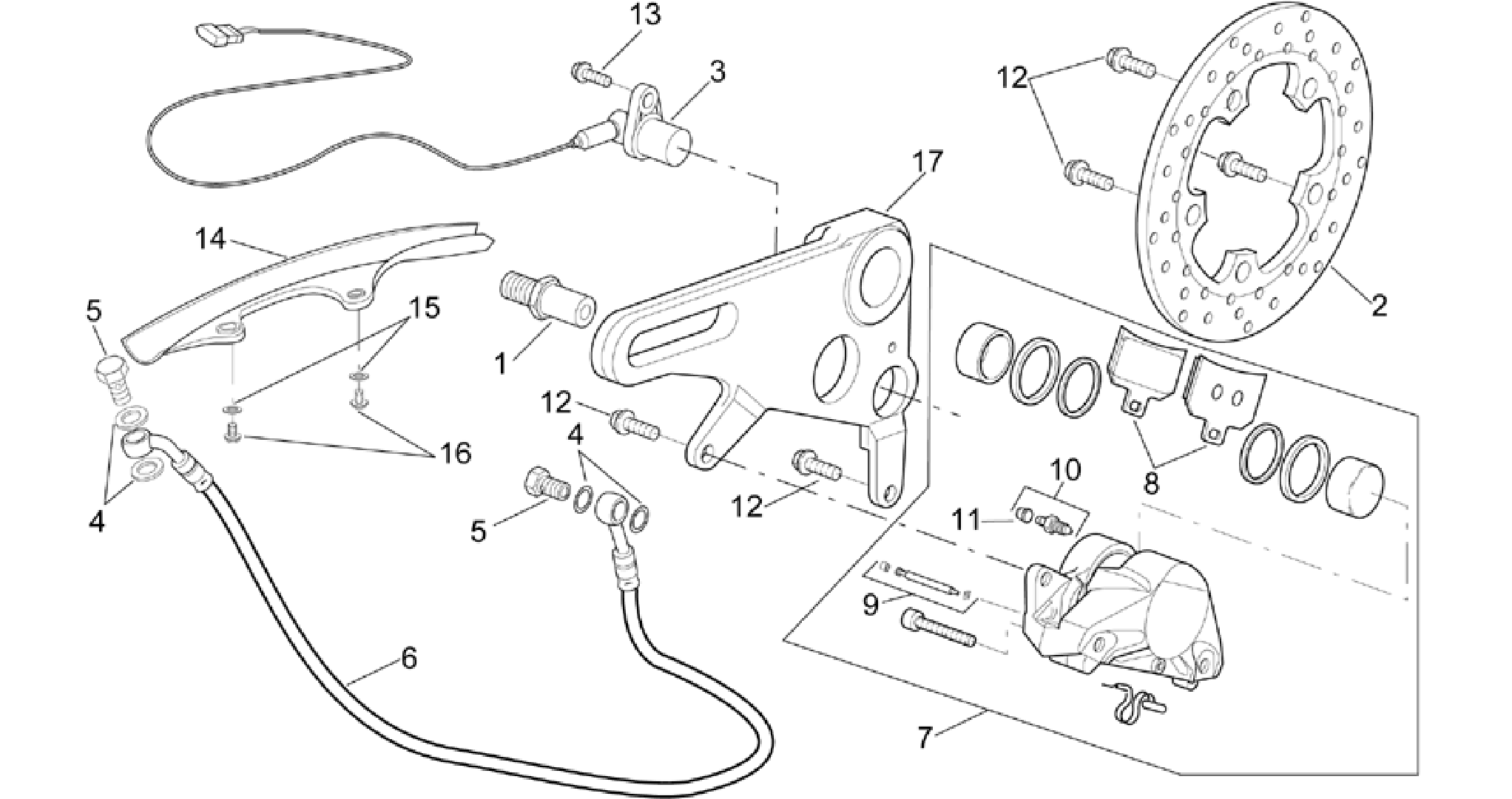 Rear brake caliper