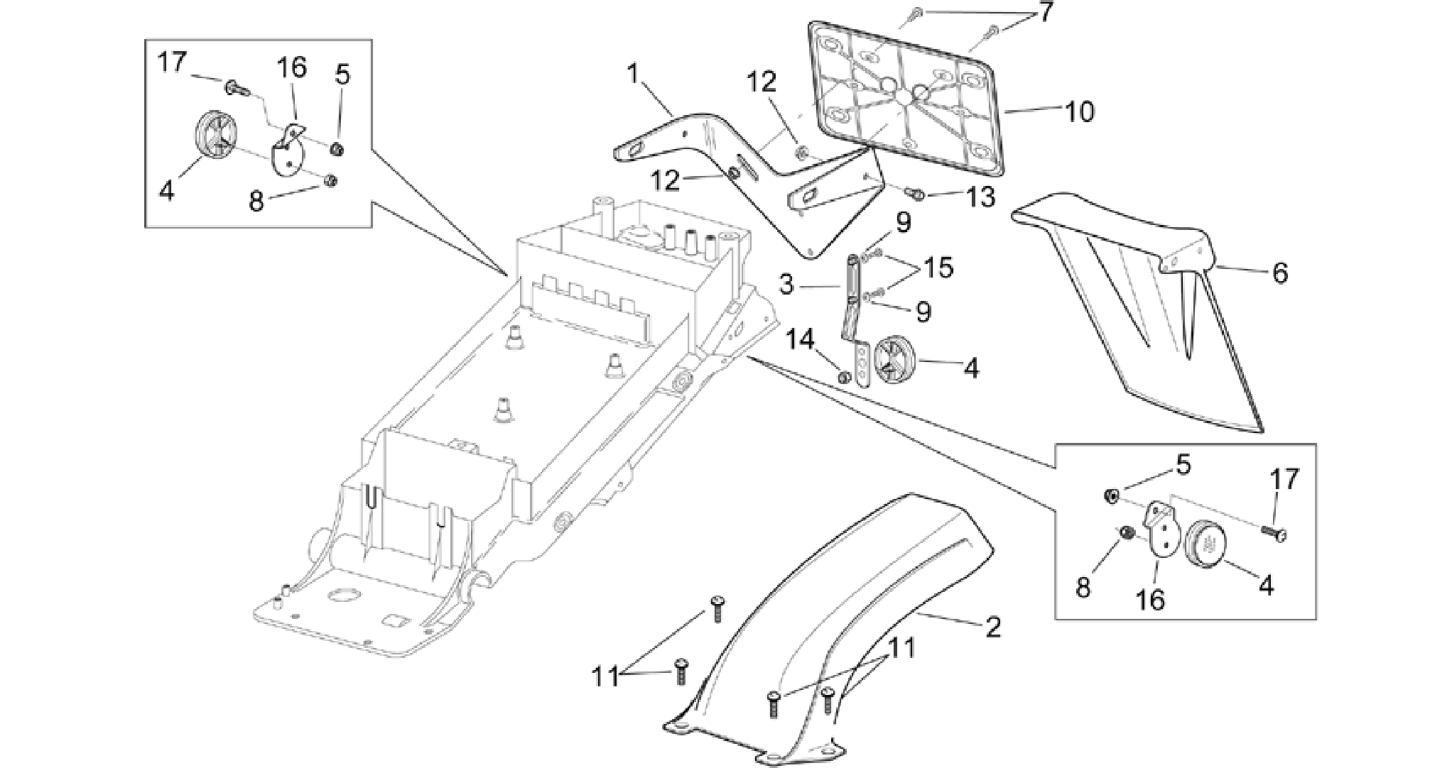 Rear mudguard