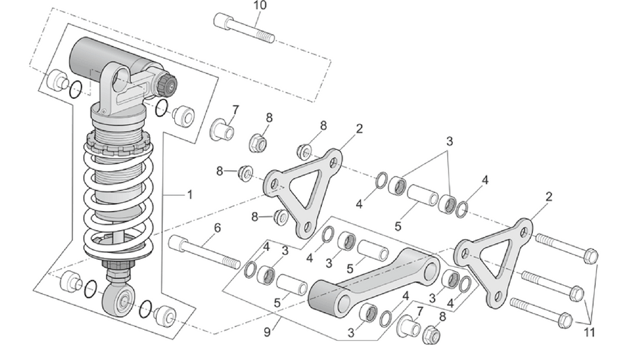 Connecting rod - rear shock abs.