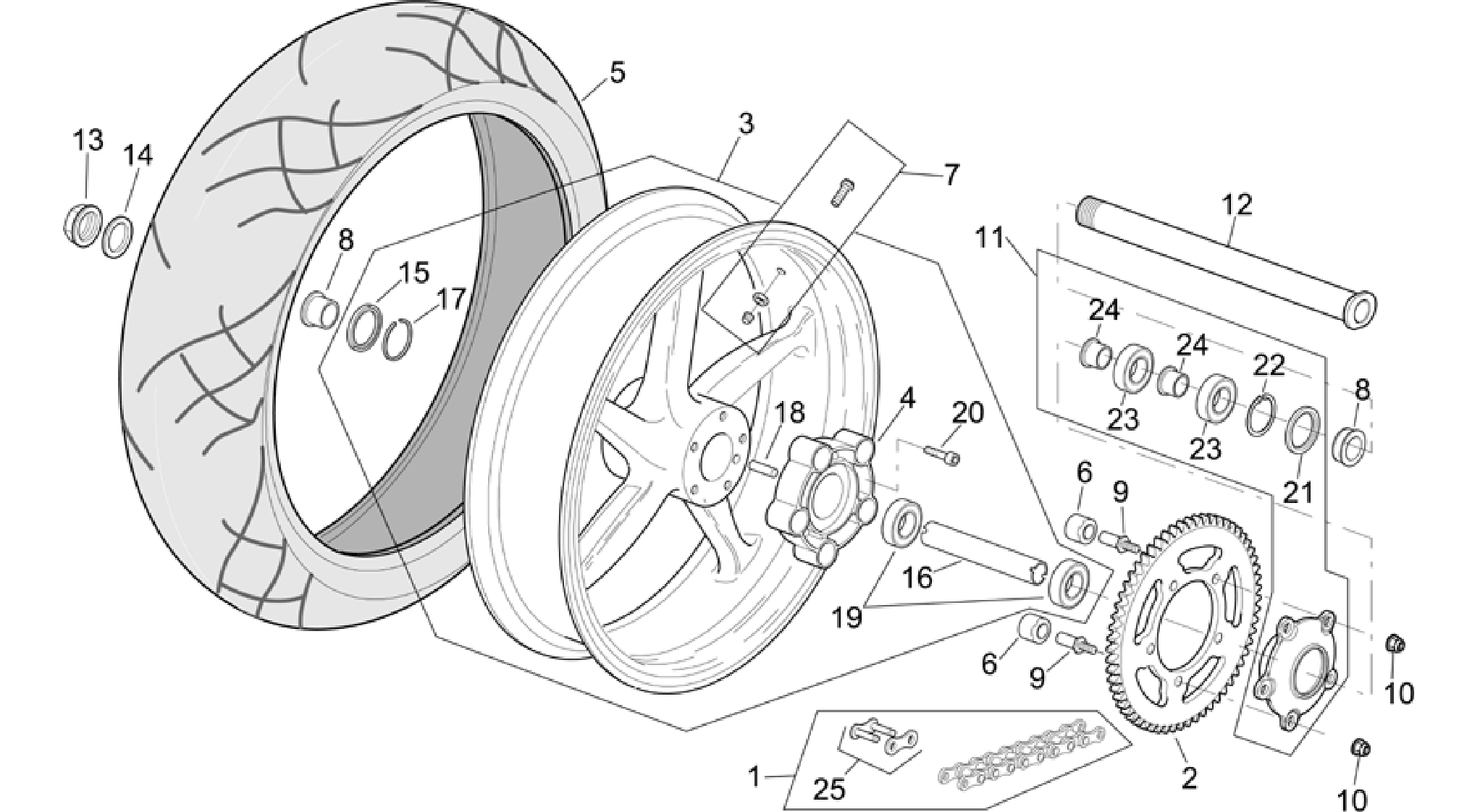 Rear wheel R version
