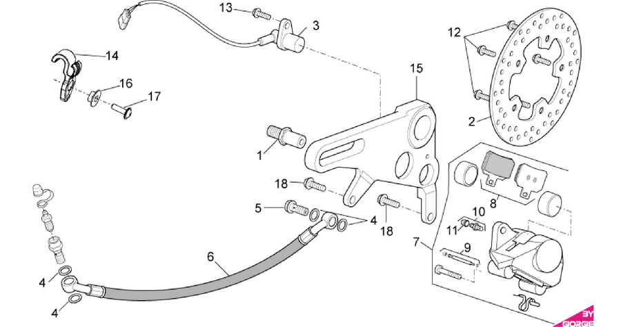 Rear brake caliper