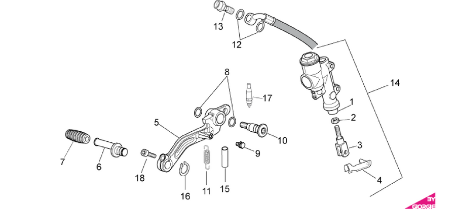 Rear master cylinder