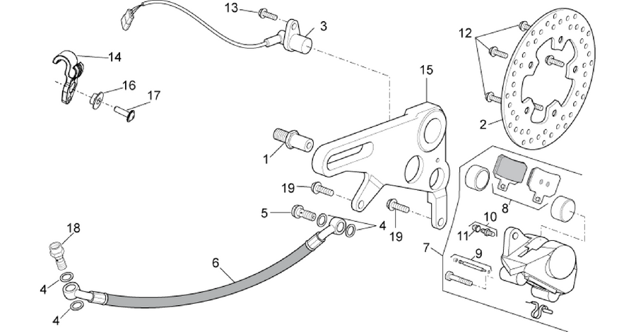 Rear brake caliper