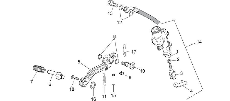 Rear master cylinder