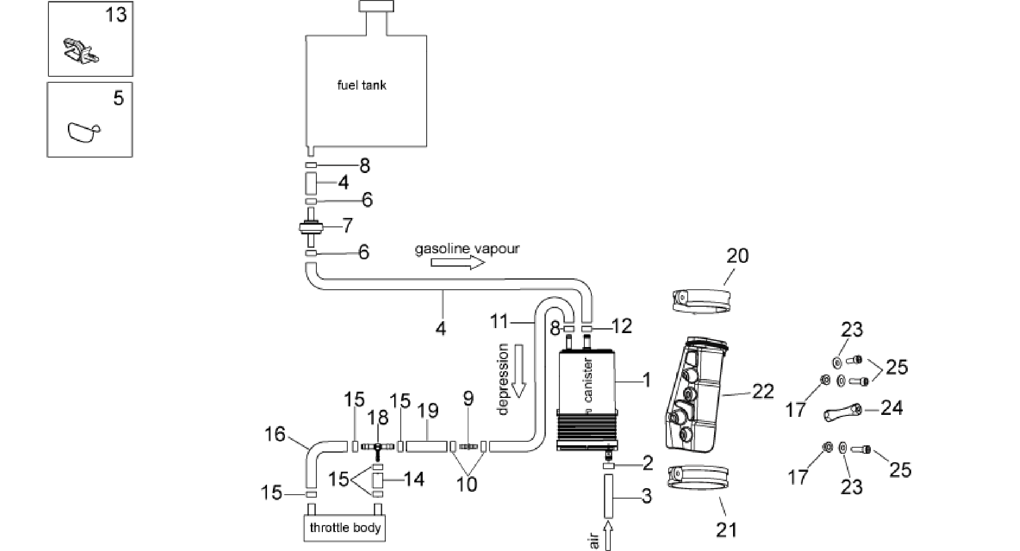 Fuel vapour recover system